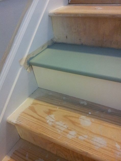 Painted Stairs for Under $50 • Our Storied Home Basement Flooring Options, Stair Makeover, Garden Diy Ideas, Stair Riser, Diy Basement, Staircase Makeover, Basement Stairs, Painted Stairs, Diy Stairs