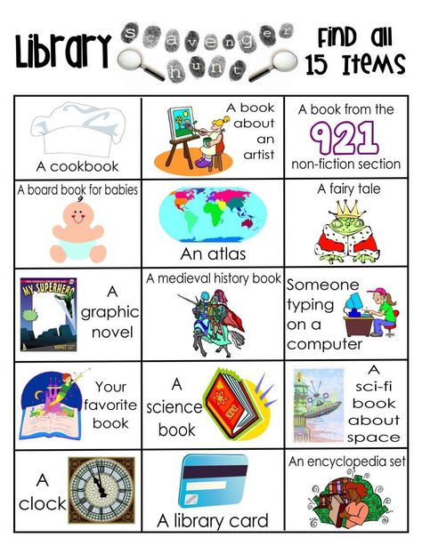 Fun Library Activities, Activities For Primary School, Library Scavenger Hunt, Passive Programming, School Library Lessons, Library Orientation, Preschool Library, Library Centers, Library Lesson Plans