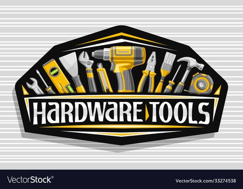 Hardware Logo Design, Tools Logo Design, Remodeling Logo, Tool Logo Design, Name Board Design, Tools Logo, Model Making Tools, Power Tools Design, Rr Logo