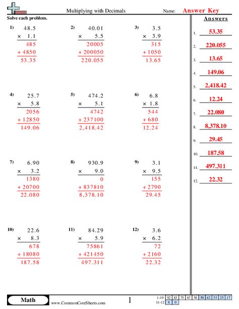 1st grade math worksheets multiplication Multiplying Decimals Worksheet, Fun Math Worksheets, Multiplying Decimals, Math Practice Worksheets, Decimals Worksheets, Math Sheets, Worksheets Kindergarten, Learning Mathematics, Spelling Worksheets