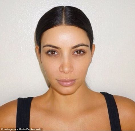 Before: Kim Kardashian appeared bare faced before a whole auditorium of paying guests yesterday, to help close friend and make-up artist Mario Dedivanovic reveal all her best beauty secrets Kim Kardashian Without Makeup, Kim Kardashian Eyebrows, Medical Esthetics, Kim Kardashian Home, All The Kardashians, Kim Kardashian Makeup Tutorial, Mario Dedivanovic, Kardashian Makeup, Kim Kardashian Makeup