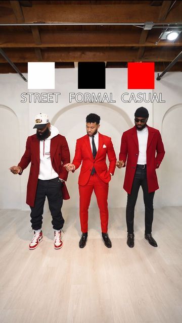 Red And White Mens Outfit, Red Turtleneck Outfit Men, Red Outfit Ideas Men, Plus Size Men Outfits Formal, Church Outfit For Men, Black Men Date Night Outfit, Black Men Fall Fashion, Mens Christmas Outfit, Game Night Outfit