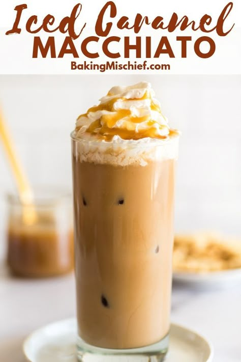 Iced Caramel Macchiato Recipe, Caramel Macchiato Recipe, Iced Caramel Macchiato, Macchiato Recipe, Ice Caramel Macchiato, Iced Coffee Recipes, Iced Coffee At Home, Cold Coffee Recipes, Iced Coffee Recipe