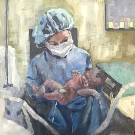 Nursing Art Drawing, Labor And Delivery Nurse Pictures, Pediatric Wallpaper, Doctor Painting Art, Nurse Art Illustrations, Labor And Delivery Nurse Aesthetic, Obgyn Aesthetic, Obstetrician Aesthetic, Midwifery Aesthetic