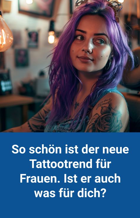 Wie wir inzwischen alle wissen, gibt es bei Tattoos genau so viele verschiedene Trends und Styles wie bei jeder anderen Moderichtung auch. Vom Arschgeweih in den 90ern, über persönliche Portraits, bis hin zum Unendlichkeitszeichen - jedes Jahrzehnt hat mindestens einen Tattoo-Trend, der eine verhältnismäßig große Gruppe von Menschen verziert. Tattoo Trends 2024 Women, Arm Tatoos Woman, Tattoos 2024, Tattoo Trend, Geniale Tattoos, Tattoo Trends, Tattoos, Quick Saves