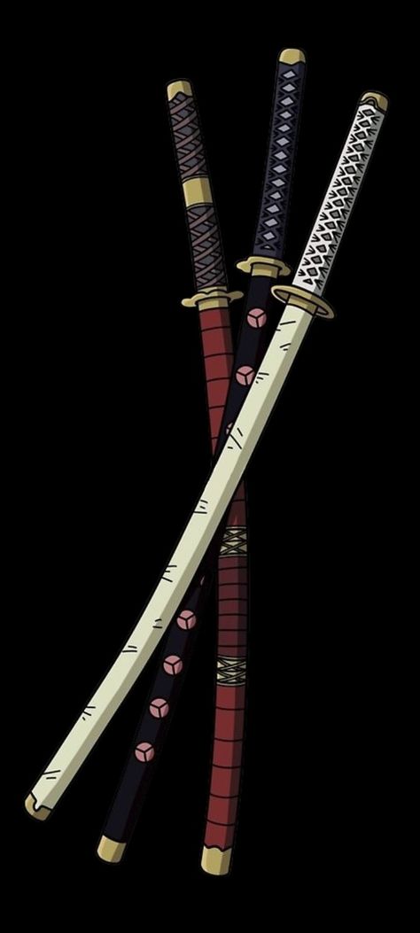 One Piece Tattoo Zoro Swords, Zoro 9sword, Roronoa Zoro Swords Tattoo, Zoro Three Swords Tattoo, Zorro Swords One Piece, Zoro Swords Drawing, Zoro Swords Wallpaper, Zoro Three Swords Style, Zoro With Swords