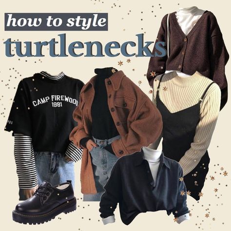 Casual Turtleneck Outfit, Style A Turtleneck, How To Style A Turtleneck, How To Style Turtleneck, Grunge Kids, Turtleneck Outfit, A Turtle, How To Style, Aesthetic Outfits