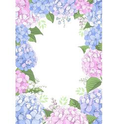 Watercolor Hydrangea, Blue Hydrangea Flowers, Floral Borders, Wreath Wedding Invitations, Branch Vector, Old Paper Background, Flowers Vector, Creative Flower Arrangements, Leaf Border