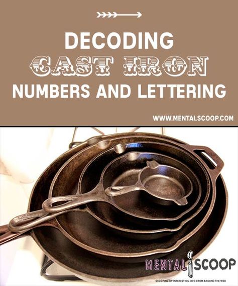 Decoding Cast Iron Numbers and Lettering  Image Credit: wiki commons  Numbers   Whether the p... Cast Iron Pan Care, Vintage Cast Iron Cookware, Cleaning Cast Iron Pans, Cast Iron Skillet Cooking, Old Wives Tales, Cast Iron Care, Waffle Irons, Cast Iron Cleaning, Cast Iron Frying Pan