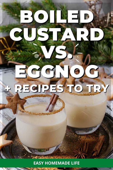 Southern Boiled Custard Recipe, Boiled Custard Drink, Homemade Boiled Custard, Boiled Custard Southern, Boiled Custard Recipe Easy, Cooked Custard Recipe, Boiled Custard Recipe, Eggnog Custard Recipe, Christmas Custard