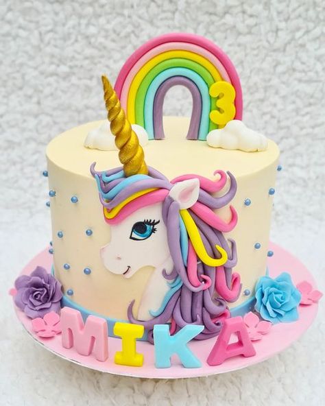 Unicorn Mermaid Cake, Unicorn Number Cake, Birthday Cake For Daughter, Rainbow Cake Decoration, Unicorn Cake Design, Easy Unicorn Cake, Unicorn Birthday Party Cake, Unicorn Day, Short Guys