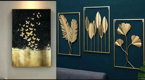 Diy Wall Artwork, Gold Metal Wall Art, Halloween Decor Diy, Diy Wand, Wall Decor Crafts, Halloween Tattoo, Diy Wall Art Decor, Ideas Casa, Leaf Wall