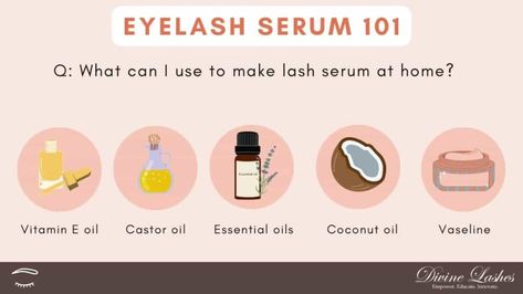 Lash And Brow Serum Diy, Lash Serums That Work Diy, Natural Lash Lift Diy, Homemade Lash Serum Without Castor Oil, Eyelash Serum Diy Recipe, Home Made Lash Growth Serum, Homemade Lash Serum Recipe, Eyelash Serum Recipe, At Home Lash Serum