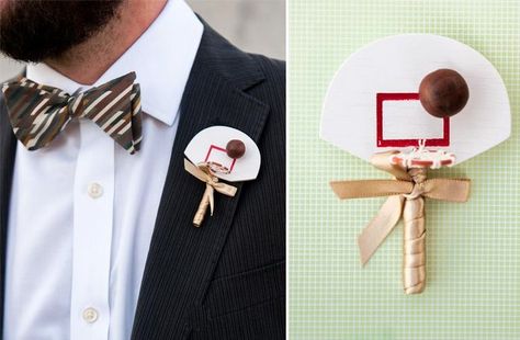 Basketball hoop grooms boutonniere Basketball Wedding, Grooms Boutonniere, Sports Themed Wedding, Wedding Boutonnieres, Cake Delicious, Posts Ideas, Basketball Theme, Wedding Boutonniere, Sports Wedding