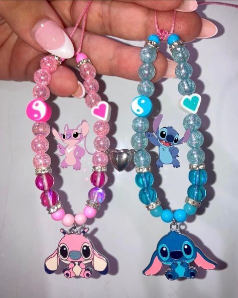 Stitch And Angel Bracelets, Disney Toddler Outfits, Lilo And Stitch Characters, Pretty Nature Pictures, Stitch Cake, Glass Bracelets, Ladybug Birthday Party, Valentine's Day Gift Baskets, Stitch Character