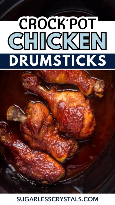 Enjoy the ultimate comfort food with these crockpot BBQ chicken drumsticks! This easy recipe results in juicy, fall-off-the-bone chicken coated in a sweet barbecue sauce. Ideal for busy nights, simply season your chicken, toss it in the crockpot, and let it slow cook. Whether you’re serving it for dinner or a family gathering, these sticky BBQ chicken drumsticks will be a hit. Discover how to make BBQ chicken drumsticks that everyone will love! Chicken Legs Crockpot Recipes, Recipes For Drumstick Chicken, Crockpot Chicken Legs Recipes, Slow Cooker Bbq Drumsticks, Chicken Drumsticks In The Crockpot, Sticky Chicken Drumsticks Slow Cooker, Crockpot Chicken Drumsticks, Bbq Chicken Legs Crockpot, Crockpot Drumsticks