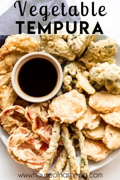 Delicious Vegetable Tempura has a light, crisp outer coating that isn't overly greasy. This classic Japanese dish can be made at home with restaurant-quality results. It makes a great appetizer or side dish! #vegetable #tempura #Japanese #appetizer #recipe Tempura Recipes, Japanese Appetizer, Veggie Tempura, Tempura Dipping Sauce, Tempura Sauce, Tempura Vegetables, Vegetable Tempura, Tempura Recipe, Tempura Batter