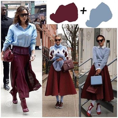 Jewel Tones Outfit Color Combos, Burgundy Color Palette Outfit, Maroon Colour Combination Outfit, Wine Color Combinations Outfits, Burgundy Outfit Ideas Color Combos, Burgundy Colour Combinations, Plum Outfit Ideas, Fashion Trends 2023 Spring Summer Women, Looks Kate Middleton