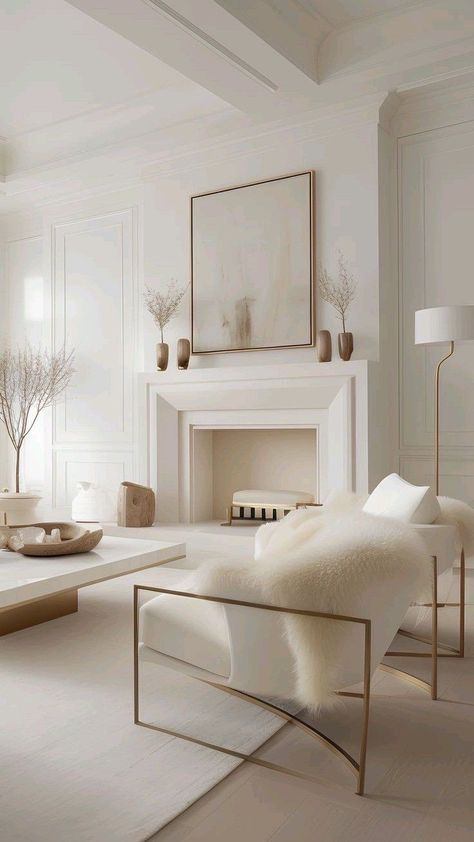 Neutral Living Room, Home Fireplace, White Living Room, Elegant Living Room, Elegant Living, White Furniture, Decor Home Living Room, Living Room Inspo, Decor Living Room