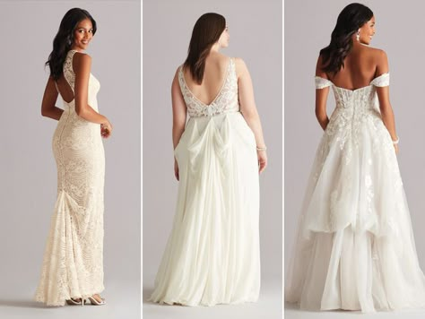 How To Make A Bustle On A Wedding Dress, Bustling A Wedding Dress, Bustle Types Wedding Dress, Bustle Wedding Dress Styles A Line, Bustle Dress Wedding, How To Bustle A Dress, Different Bustle Styles, Types Of Wedding Dress Bustles, Different Bustle Styles Wedding Dress