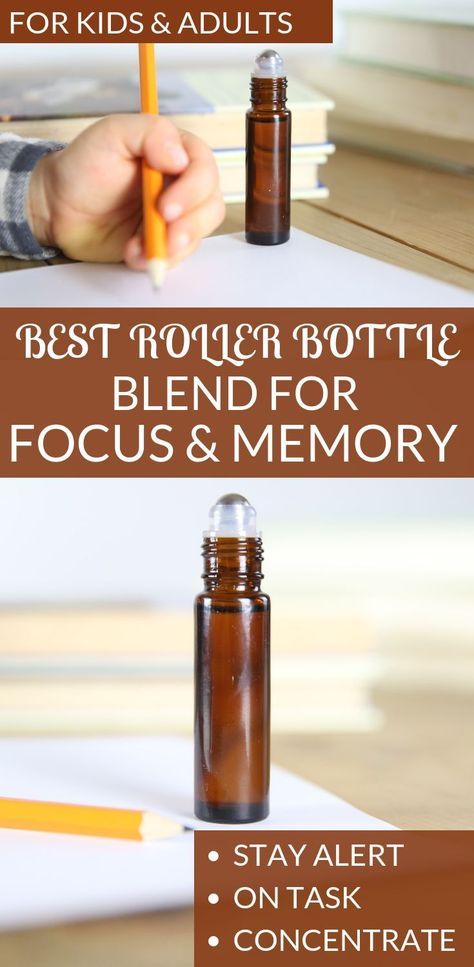 Essential oils for Focus and Concentration | Roller bottle for adults and kids #essentialoils #natiuralremedies #ouroilyhouse #rollerbottlerecipes #diy #homeremedies #essentialoilsforkids #oilblendsforkids Luna Kitchen, Kitchen Witches, Essential Oil Roller Bottle Recipes, Essential Oils Focus, Roller Bottle Recipes, Roller Bottle Blends, Essential Oils For Kids, Focus And Concentration, Essential Oil Roller Bottle