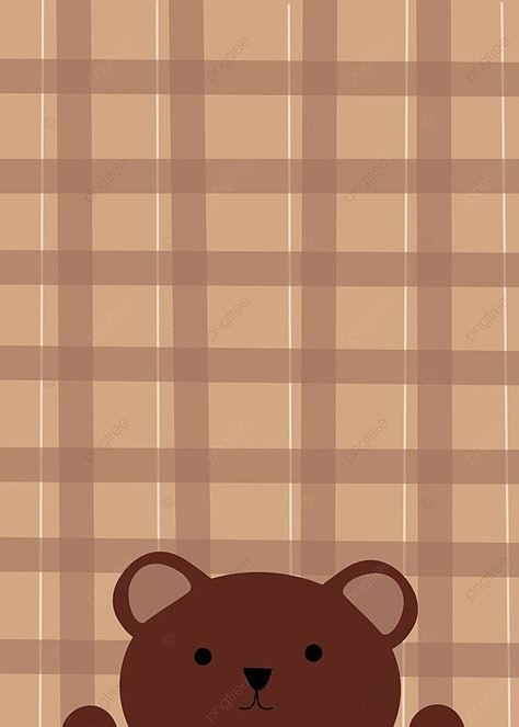 Brownie Bear With Plaid Pattern Background Bear Border Design, Wallpaper Plaid, Blackboard Art, Thai Pattern, Plaid Wallpaper, Bear Theme, Golden Pattern, Border Designs, Wallpaper Image