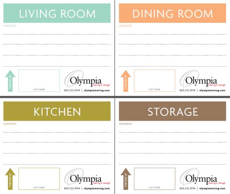 Free Printable Moving Box Labels | Olympia Moving & Storage Storage Box Labels, Printable Moving Labels, Moving Box Labels, Moving Printables, Moving Labels, Moving Ideas, Amp Storage, Moving Storage, Storage Labels