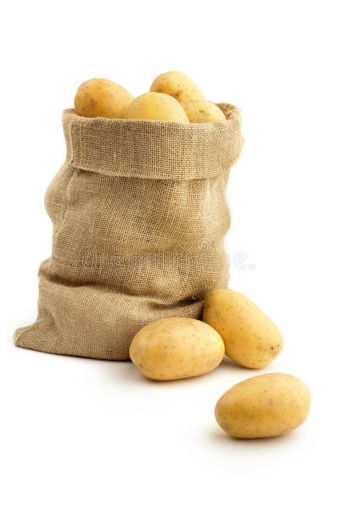 Comic Banner, Sack Of Potatoes, Food Elements, Jute Sack, Potato Sack, Yellow Potatoes, Best Snapchat, Food Graphic Design, Food Poster Design