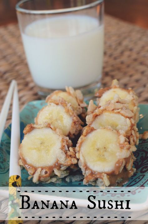 bananasushi Healthy Snacks Before Bed, Banana And Rice, Banana Sushi, Breakfast Protein, Crispy Rice, Healthy Treat, Rice Cereal, What's For Breakfast, Never Be The Same