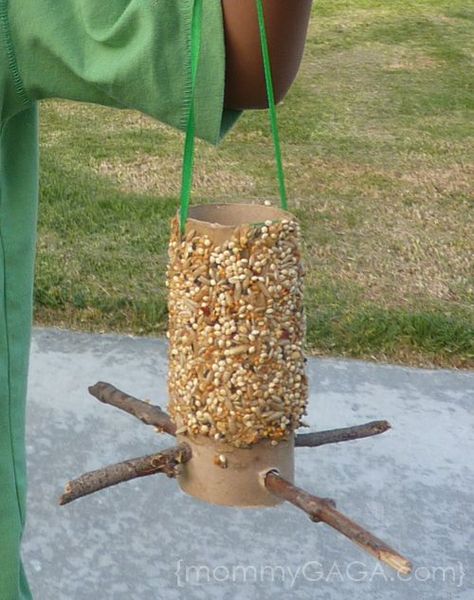 Make A Bird, Make A Bird Feeder, Bird Feeder Craft, Fun Summer Crafts, Homemade Bird Feeders, Diy Bird Feeder, Summer Crafts For Kids, Diy Birds, Puffy Paint