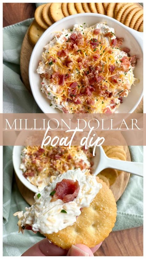 Million Dollar Dip Pioneer Woman, Easy Boat Dip, Football Shaped Dip, Dip For Football Games, Lake Dip Recipe, Best Appetizer Dips Parties Food, Taco Boat Dip, Dips For Boat, Easy Cold Dips For A Party