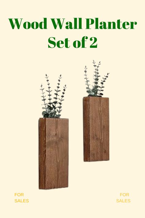 Wood Wall Planter Set of 2, Wood Wall Pocket for Greenery and Dried Flowers, Indoor Wood Hanging Vase, Modern Farmhouse Wall Decor for Eucalyptus Stems Decorations (Walnut) Wood Wall Planter, Wood Wall Pocket, Flowers Indoor, Eucalyptus Stems, Hanging Vase, Modern Farmhouse Wall Decor, Vase Modern, Hanging Vases, Farmhouse Wall Decor