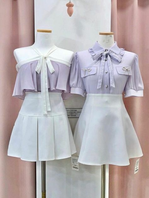 Twins Clothes Matching Outfits, Friendship Clothes, Designs Clothes, Bff Matching, Twin Outfits, Cute Dress Outfits, Fashion Drawing Dresses, Korean Fashion Dress, Classy Casual Outfits