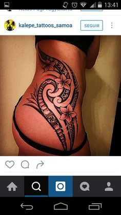 Story Tattoo, Polynesian Tattoos Women, Girl Thigh Tattoos, Tattoos To Cover Scars, Hip Tattoos, Band Tattoos, Polynesian Tattoo Designs, Piercing Inspo, Hip Tattoos Women