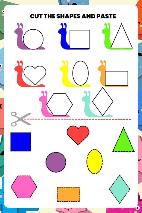 Shape Matching Activity For Toddlers, Shape Matching Activities Preschool, Circle Triangle Square Design, Sorting Shapes Activities, Shape Worksheets For Toddlers, Toddler Activity Sheets, Shapes Toddler Activities, Shapes Activities Preschool Worksheets, Shape Matching Printable Free