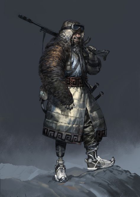 ArtStation - Mongolian, Faraz Shanyar Mongolia Character Design, Mongolian Character Design, Mongolian Armor, Faraz Shanyar, Terran Empire, Dieselpunk Art, Cyberpunk Male, Waste Land, Npc Ideas