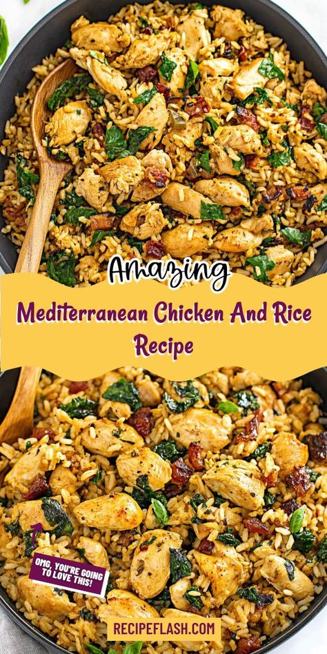 Looking for a flavorful twist on dinner? This Mediterranean Chicken and Rice Recipe combines tender chicken, vibrant spices, and wholesome grains for a dish that’s both satisfying and nutritious. Save this recipe to elevate your Mediterranean dinner ideas for your next family meal! Mediterranean Dinners Recipes, Easy Mediterranean Dinner Ideas, Family Friendly Mediterranean Meals, South African Dinner Ideas, Mediterranean Diet Recipes With Chicken, Mediterranean Diet Recipes Chicken, Mediterranean Rice Bowl, Mediterranean Dinner Ideas, Mediterranean Rice Recipe