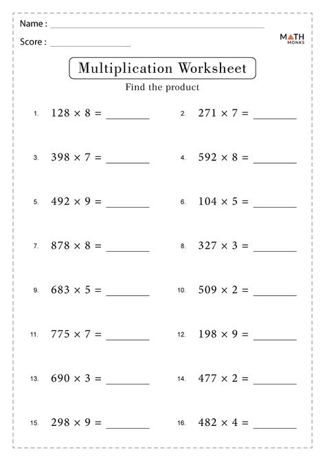 5th Grade Multiplication Worksheets with Answer Key Fifth Grade Math Worksheets Free, 3rd Grade Homeschool Ideas, Math 4th Grade Worksheets, Third Grade Multiplication Worksheets, 4th Grade Multiplication Worksheets, 5th Grade Math Worksheets, Mathematical Induction, 4th Grade Multiplication, Grade 5 Math Worksheets