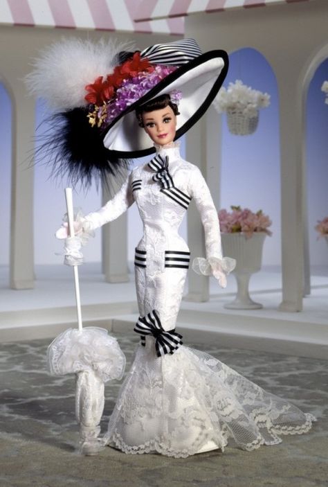 Audrey Hepburn barbie doll from My Fair Lady Audrey Hepburn Barbie, Куклы American Girl, Eliza Doolittle, Victorian Hats, Lady Doll, Barbie Gowns, Barbie Style, My Fair Lady, Barbie Toys