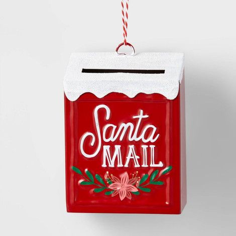 Creative Christmas Ornaments, Kids Christmas Letter, Fun Christmas Ornaments, Toddler Christmas Photos, Red Mailbox, Santa Mailbox, Christmas Door Decorating Contest, Santa Mail, Tinsel Christmas Tree