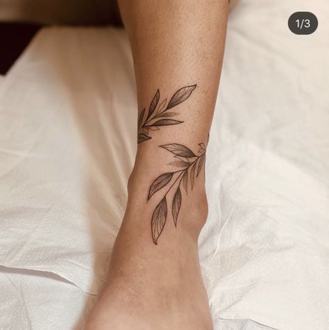 Tattoo Around Ankle Wraps, Leafs Around Ankle Tattoo, Wrap Leaves Tattoo, Leaves Leg Tattoos Women, Wrapped Leaves Tattoo, Tattoo Leaves Wrist, Leaf Ankle Tattoo Wrap, Leaves Around Leg Tattoo, Leaves Tattoo On Leg