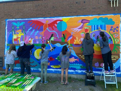 The Woodland Mural Art Project is a community-focused Indigenous youth art initiative led by Indigenous artist and educator, Lucia Laford, teaching traditions of the Woodland Art style. The Project,... Woodland Mural, School Murals, East Street, Woodland Art, Mural Ideas, Indigenous Community, Volunteer Opportunities, Mural Painting, Mural Art