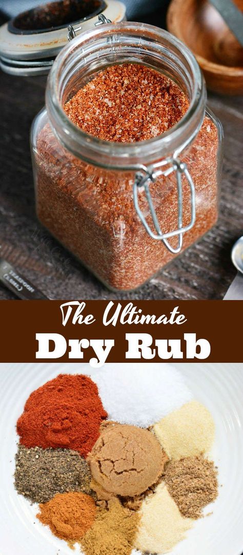 The Ultimate Dry Rub recipe. This is a great Dry Rub for ribs, for chicken, brisket, chicken wings, and more. Use this dry rub on any meat that you’re grilling, smoking, or cooking in the oven. #meats #spices #dryrub #spicemix #grilling #bakedmeats Rib Rubs For Smoker, Smoker Meals, Rub For Pork Ribs, Smoked Meals, Brisket Dry Rub, Rub For Ribs, Rib Rub Recipe, Bbq Rub Recipe, Dry Rub For Chicken