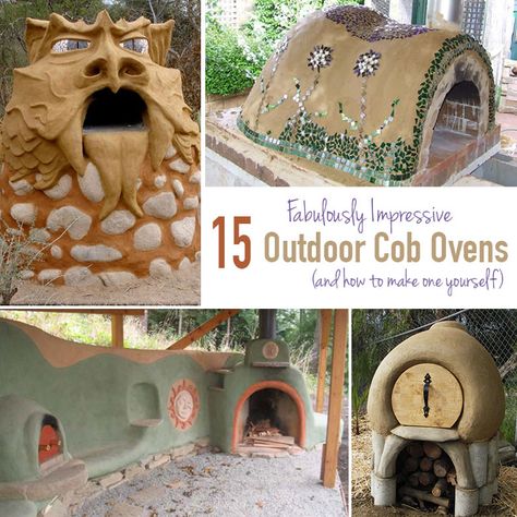 15 BEAUTIFULLY PRACTICAL Cob Ovens & How to Build One Yourself Cob Fire Pit, Earth Oven In Ground, Cobb Pizza Oven, Cobb Oven Diy, Cob Oven Design, Earth Oven Diy, Cob Pizza Oven Diy, Cob Oven Diy, Outdoor Cob Kitchen