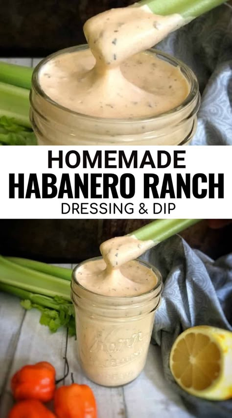 Dip For Chicken Wings, Habanero Ranch, Dip For Chicken, Habanero Recipes, Easy Whole 30 Recipes, Habanero Hot Sauce, Ranch Dressing Recipe, Keto Diets, Ranch Recipe