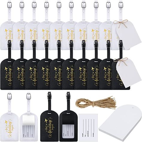 Amazon.com: Amylove Bulk Wedding Favors Luggage Tags Gifts, and So The Adventure Begins Luggage Tags Wedding Party Favors for Guests Destination Wedding Favors Bridesmaid Bridal Party Shower Party Gifts, 24 Pack : Clothing, Shoes & Jewelry Luggage Tags For Wedding Guests, Customizable Black Luggage Tag As Gift, Luggage Tag Favors Weddings, Bridal Shower Luggage Tag Favors, Luggage Tag Wedding Favor, Luggage Tags Wedding, Bridal Shower Bachelorette Party Ideas, Black Luggage, Destination Wedding Favors