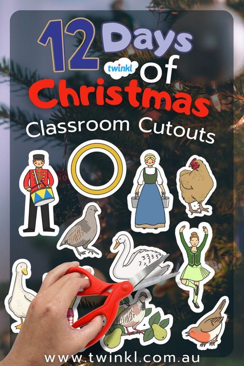 Our 12 Days of Christmas Illustration Cutouts feature key images for this topic. Bright and eye-catching, they're great for use in general display or as classroom enhancements, as well as for prompting discussions on Christmas. 12 Days Of Christmas Classroom, Christmas Themed Classroom, Christmas Classroom Door Decor, 12 Days Of Christmas Illustration, 12 Days Of Christmas Song, Key Images, Classroom Door Decor, Creative Teaching Ideas, Christmas Classroom Door