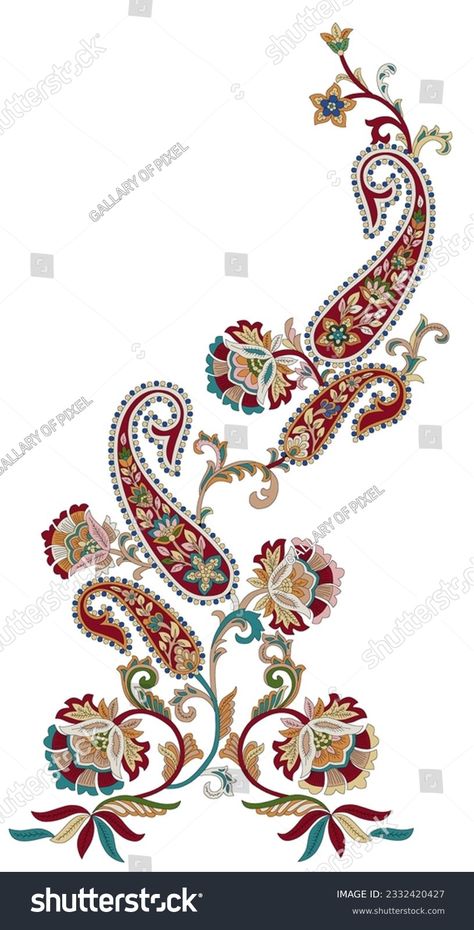 Multi Colour Paisley Pattern Supportive Design Stock Illustration 2332420427 | Shutterstock Bold Floral Pattern, Paisley Design Pattern, Sequence Design, Digital Print Textiles, Paisley Print Design, Paisley Motifs, Paisley Flower, Textile Prints Design, Digitized Embroidery Designs