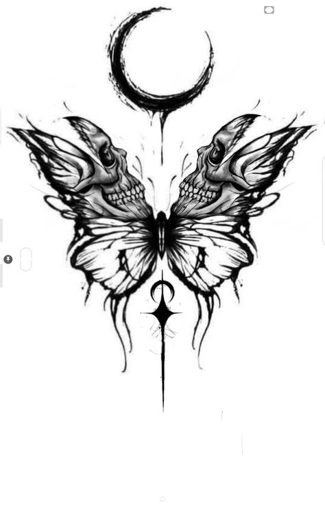 Evil Butterfly Drawing, Grungy Tattoos Women, Creepy Dragonfly Tattoo, Gothic Fairy Wings Tattoo, Dark Fairy Sketch, Gothic Neck Tattoos Women, Easy Back Tattoos, Romantic Goth Tattoo, Gothic Shoulder Tattoo