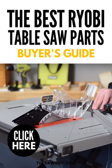 Having spare parts for your power tools is important in completing your projects.  It can be frustrating when you need a replacement piece or are missing a part to finish it. Click on for our buyer's guide to the best Ryobi table saw parts to help you get started.  #thesawguy #tablesaw #powertools #toolguide #2020toolreview #ryobireview Ryobi Table Saw, Small Cafe Design, Shop Work Bench, Art Furniture Design, The Saw, Bakery Design, Popular Mechanics, Workshop Storage, Backyard Projects